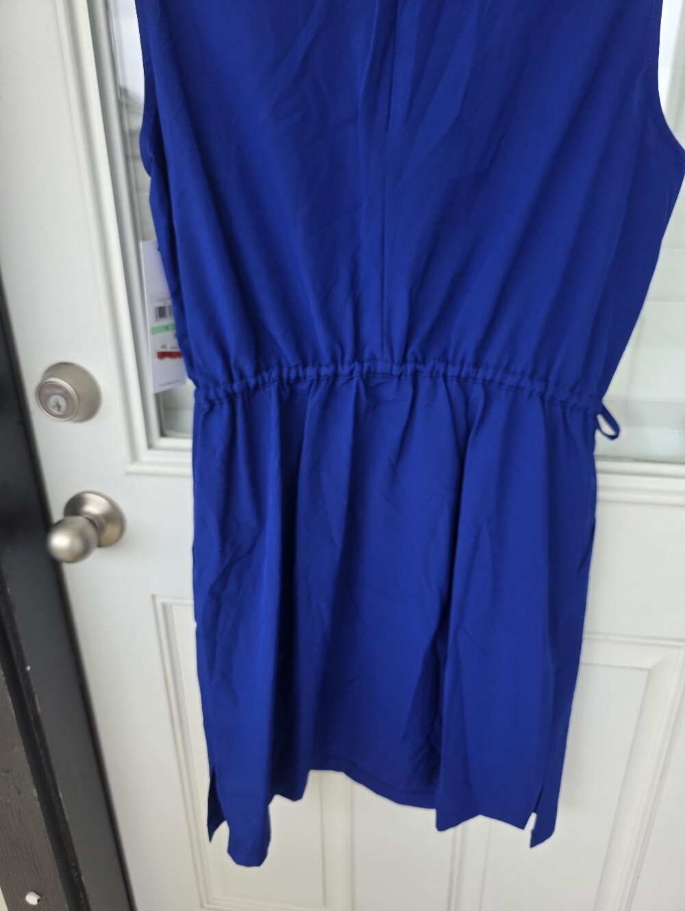 Calvin Klein NWT Blue Dress Sz 8 Sleeveless Drawstring Waist Career Cocktail - Picture 8 of 9